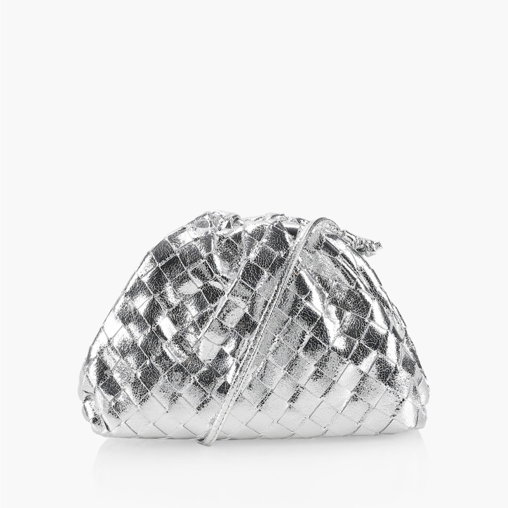 Silver Metallic Clutch
